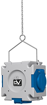Doktorvolt Stromverteiler Verteiler Energiewürfel Mobilverteiler Baustromverteiler Verteilerkasten Hängeverteiler 3x230V Kompakt Robust IP44 3x 230V 16A Steckdosen Mit Verzinktkette mDV