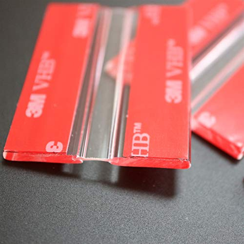4x 50 mm Flex-Scharniere mit niedrigem Profil - Kein Klebstoff erforderlich. Selbstklebendes Scharnier. Transparente, durchgehende Klavierscharniere aus Acrylkunststoff.