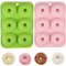 Powmag Molde Donuts Silicona Microondas, Molde Donuts Silicona Horno, Molde para Donuts, Molde de Rosquilla para Pasteles, Magdalenas,Galletas (Verde & Rosa)