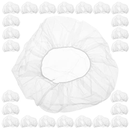 BESTonZON 50 Stück Pilzkappe Einweg-krankenschwesterkappe Labor-bouffant-haube Kappen Einweg Pflegemützen Für Krankenschwestern Verfügbar Stillmütze Küche Lebensmittel Vlies Weiß Mann Deckel