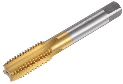 sourcing map Straight Flute Taps, M18 x 2.5 Metric Left Hand Titanium Coated M35 Cobalt High Speed Steel Machine Tapping Screw Thread Milling Tap Machinist Repair Threading Tool