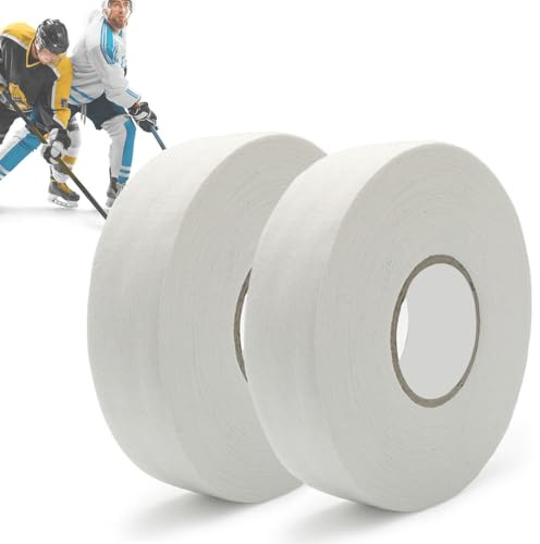 ZESLIV 2 rullar halkfri hockeygreppband, vitt sporthandtag band, självhäftande slitstarkt racketband för badmintonhandtag, golfstång, tennis squash-klubba