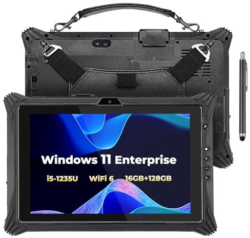 MUNBYN High-End Rugged Windows Tablet IRT10, 10.1 Windows 11 IoT Enterprise, i5-1235U, WiFi 6 Rugged Tablet,16GB+128GB Replaceable SSD,Hot Swappable for Construction Work,2Y Protection