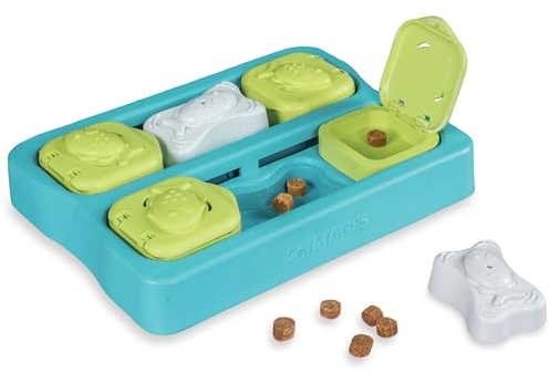 Catstages The Kitty Cube - Interaktives Katzenspielzeug & Leckerli-Spender, Intelligenzspielzeug zur Selbstbeschäftigung, Fummelbrett für geistige Anregung und ruhiges, konzentriertes Spiel