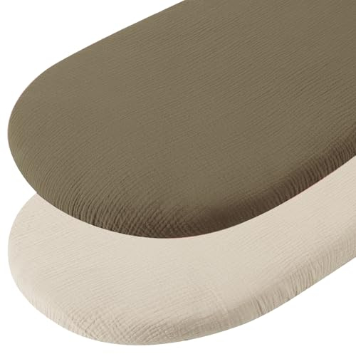 Spannbettlaken für Kinderwagen und Beistellbett - 70x35cm Matratzenbezug, Babynest Bettlaken, Babybett Zubehör, Stubenwagen
