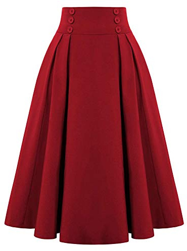 Gonna da donna Gotica Vintage Maxi Gonna Abbigliamento Cotone Nero Pizzo Gonne a Vita Alta Elastico in Vita A-Line Gonna con Fibbia Cinturino Gonna a Pieghe Gonna a Tunica Gonna Lunga Larga Festa
