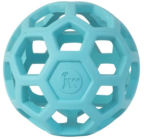 JW – Hol-ee Roller – Lustiges und vielseitiges Hundespielzeug – Jagdspielzeug für Hunde – Spielzeug zur geistigen Stimulation – Beschäftigungsball für Hunde – Größe S – Durchmesser 7,5 cm – Farbe Blau
