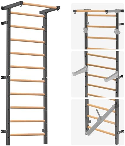 Lifeswell Espaldera con Barra de dominadas Estructura para trepar Interior - Rocódromo I Estructura para trepar Pared de Gimnasia con Barra de dominadas Aparatos de Gimnasia para Adultos y niños