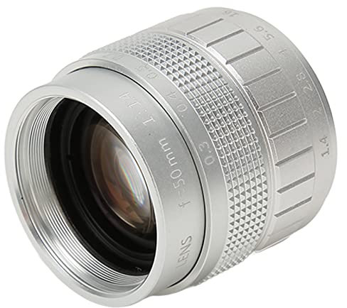 Obiettivo a Focale Fissa con Messa a Fuoco Manuale, Obiettivo per Fotocamera con Messa a Fuoco Tascabile F1.4 da 50 Mm con Alloggiamento in Lega per Paesaggio, Ritratto, Viaggio,