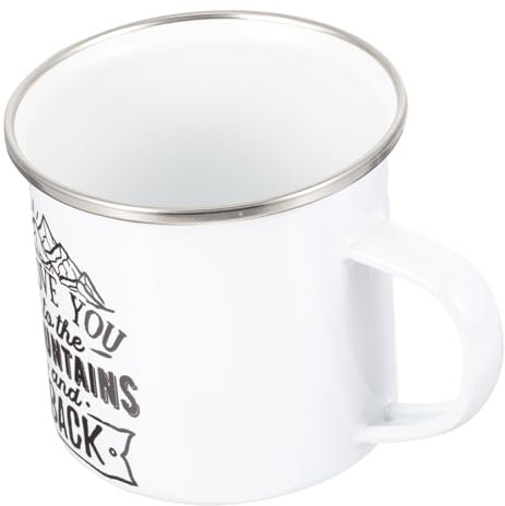 BESTonZON Emaille-wasserbecher Für Camping Tragbar Mit Griff Stapelbar Langlebig Rostfrei Für Outdoor-aktivitäten Und Zuhause