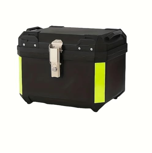 Motocicleta Caja De Equipaje Baúl Superior Universal para Motocicleta de 45 L, con Sistema de Seguridad para Maletero, con Paquete de instalación y Placa Base (Negro)