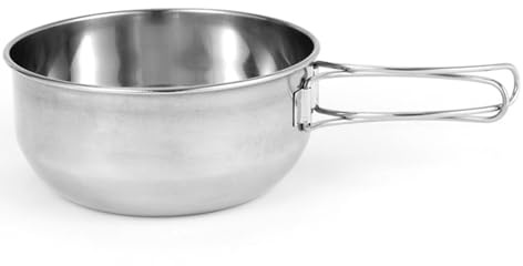 Ciotola da campeggio in acciaio inossidabile pieghevole, tazza escursionistica leggera utensili picnic all'aperto con manici per l'attrezzatura viaggio in campeggio (Piccolo 500 ml)