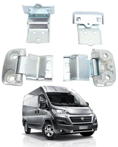 Pack of 4 Rear Door Hinge Set for Fiat Ducato Peugeot Boxer Citroen Relay Jumper 2006-2019, Vehicle Body Door Hinge Replacement 1388882080 71778521