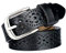 lalafancy Damen Leder Gürtel Echtes Rindsleder Ledergürtel Mode Hohle Blume Design Damengürtel mit Legierung Schnalle für Jeans (Schwarz)