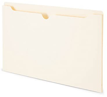 Staples Manila File Jackets with Reinforced Tab, Legal Size, 1.5‑Inch Expansion, Durable Construction – 50/Box