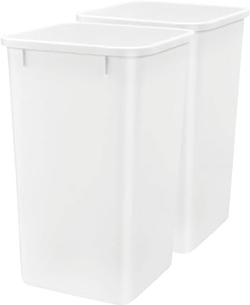 Rev-A-Shelf 27-Quart Plastic Replacement Trash Can (White 2 Pack)