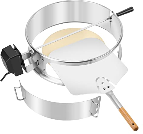 Onlyfire Stainless Steel Rotisserie & Pizza Ring Multi-Purpose BBQ Tool Kit for Weber 47 Kettle and Other Similar Charcoal Grills