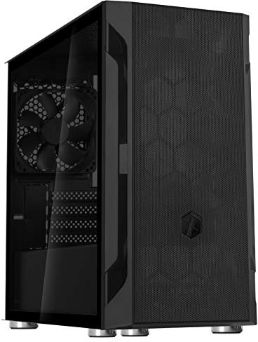 SilverStone Technology Fara H1M Vidrio Templado, Negro, Caja Micro-ATX de Torre Media con Soporte Mini-DTX y Mini-ITX, SST-FAH1MB-G