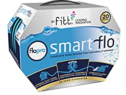 FloPro SmartFlo No Kink Complete Garden Hose Set 20m, Extra-Long Anti-Kink Hose Set, No Kink Hose Set with Hose Connector and Nozzle