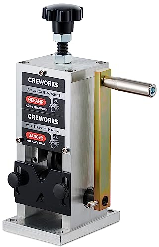 CREWORKS Manuelle Kabelabisoliermaschine 3 Einzugslochplatte 1,5-25mm Kabelschälmaschine Kabel 5 Zuführungslöcher Abisloiermaschine Abisolierzange Abisoliergerät Kupferdraht-Recycling