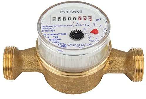 JS ETW - Contador de inyección (agua fría) hasta 30 grados – Longitud 130 mm, 1 pulgada AG – Q3 = 4,0 / R40