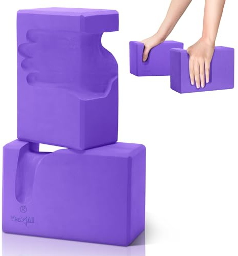 Yes4All Yoga Blocks 2 Pack Push Up Blocks Accessories, Comfort Wrist Support Equipment for Women Men Beginners, EVA Foam Brick for Grip Strength Balance Fitness and Exercise