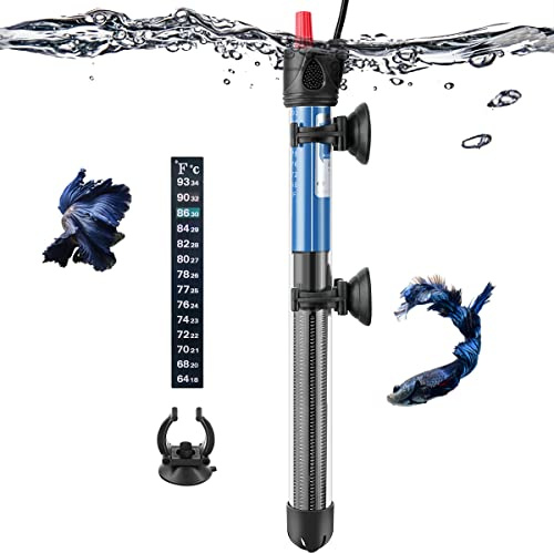 PYPABL 25W 50W 100W 200W 300W Chauffage d'Aquarium, Chauffage en Verre Submersible pour Réservoir de Poissons et Tortues 10L-300Litres
