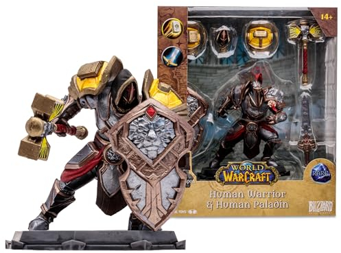McFarlane Toys World of Warcraft 6 - Human: Paladin/Warrior Action Figure (Rare) - Incredibly Detailed 1:12 Scale Figure Based on the Global Phenomenon