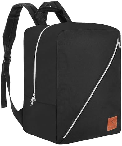 Granori Handgepäck Rucksack Minimalist 40x30x25 cm | Leichter gepolsterter Flugzeug Reiserucksack mit Laptopfach und exakten Maßen für kleines Kabinengepäck speziell bei z. B. Eurowings (Schwarz)