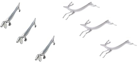 Messerablage-Set mit Dackel und Hirsch für den Esstisch, Silber, 6er-Set – Jägerdackel und tanzender Hirsch