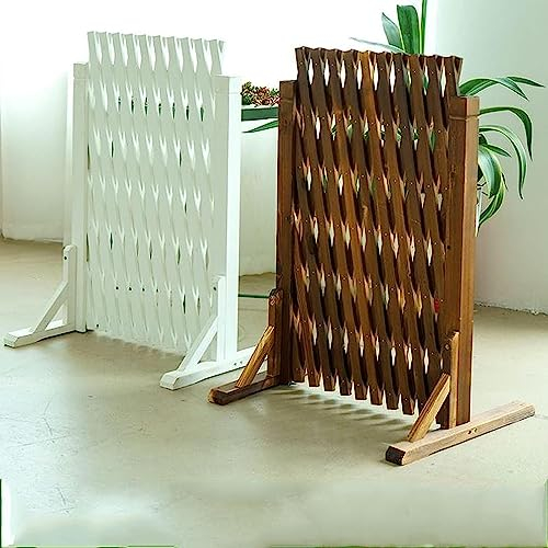 Valla de Madera, Paneles de celosía telescópicos Independientes para Exterior, Panel de Valla, decoración de Rejilla de jardín/Valla para Mascotas (Braun 80 * 160cm)