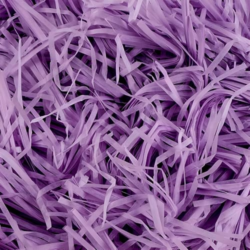 Trimming Shop Papier de soie déchiqueté violet lilas 200 g pour remplissage de paniers : papier de soie déchiqueté parfait pour emballage cadeau, remplissage de boîte et présentation décorative