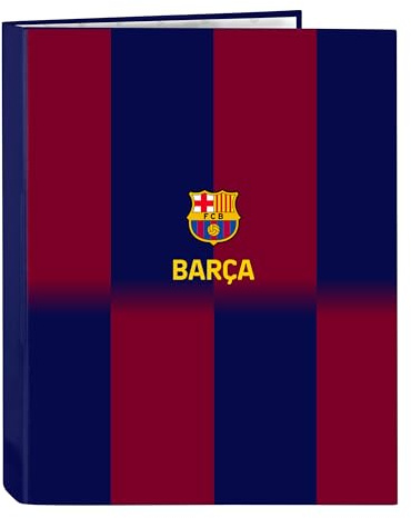 Safta F.C. Barcelona 1st Team 25/26 – Folder with 4 Rings, Ideal for Children of Different Ages, Comfortable and Versatile, Quality and Resistance, 26.5 x 33 cm, Blue/maroon, M, Casual