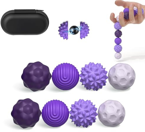 8 Pezzi Antistress Magnetici, Palline Sensoriali in Silicone, Fidget Toys Magnetici per Bambini e Adulti, Giocattolo Calmante per Ansia e Concentrazione