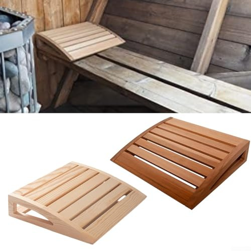 Appuie-tête de sauna rustique en bois avec lignes épurées et géométrie fonctionnelle pour compléter les intérieurs de sauna modernes et nordiques (B)