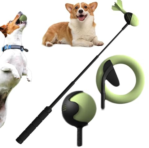 Pet Tennis Ball Launcher - 285 g lätt silikonset, teleskopisk hundlekstav | Heavy Duty Fetch-tillbehör | Grass Field Meadow Beach Camping Semester Resa Dagliga promenader Atletisk träning Dis