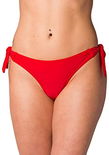 Aquarti Bas de Maillot de Bain Brésilien à Nouer sur Les Côtés Bikini pour Femme, Rouge, 42