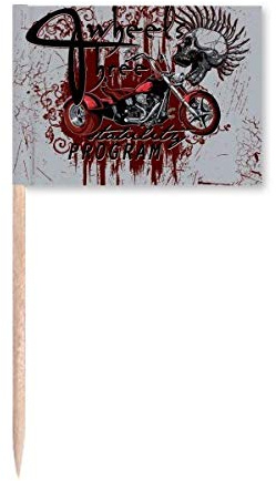 Graffiti Street Culture Bloody Skeleton Motor Toothpick Flags Marker Topper Party Decoration