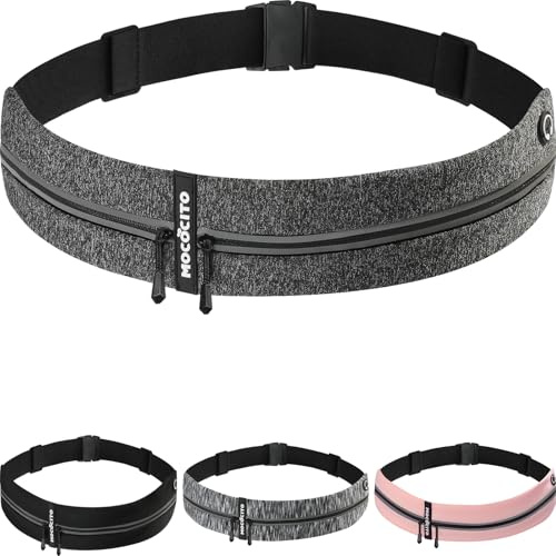 MOCOCITO Marsupio Corsa Running Uomo Donna Porta Cellulare Telefono Fino a 6.8 Fascia Cintura Regolabile 65-110cm Running Belt Impermeabile per Jogging, Fitness, Camminata, Trekking,Palestra