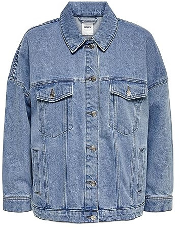 ONLY Damen Onlsafe Caroline Oversize Dnmjacket Noos Jeansjacke, Medium Blue Denim, XL EU