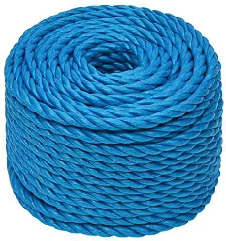 vidaXL Cuerda de Trabajo Seguridad Incendio Escalada Aire Libre Exterior Camping Torcido Bricolaje Artesanía Polipropileno Azul 16 mm 50 m