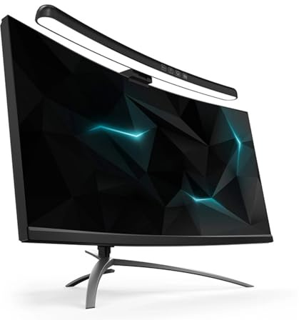 Cuifati Lampe de Moniteur D'ordinateur, Barre Lumineuse de Moniteur à écran incurvé 5 V 1 A pour Le Soin des Yeux, Lampe de Travail LED de Lecture E avec Gradation Tactile, Barre LED de