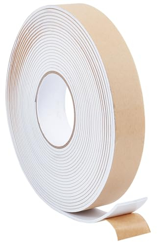 BENECREAT Striscia di Schiuma Autoadesiva Da 10 m, Nastro Isolante In Schiuma Da 35x3 mm Guarnizione Autoadesiva Ad Alta Densità per Finestre, Porta Auto, Turck, Condizionatore, Bianco