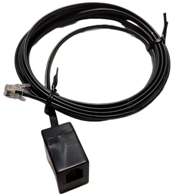 Dadusto 1 cavo di prolunga modulare RJ10 (4p4c), connettore RJ10 (4p4c), presa a 4 fili, piatto e nero, occupazione 1:1, lunghezza 2 m