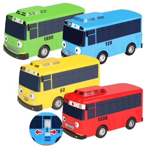 SHDIEHJFMLDH 4 Pièces Mini Voitures Jouets Enfant,Pull Back Voiture, Mini Modèle de Bus Jouet,pour Les Tout-Petits, Les GarçOns Et Les Filles 'Jeu éDucatif, Cadeau De FêTe d'anniversaire
