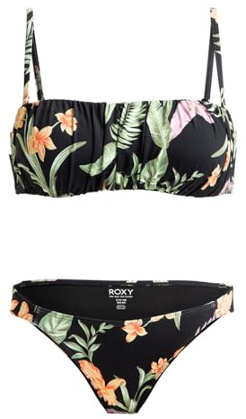 Roxy Femme Pt Beach Classics Bandeau Set Jupe, Anthracite Island Escape, XS EU