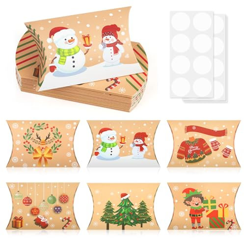 24 Stück Geschenkverpackung Weihnachten, Geschenkkarton, Geschenkbox Verpackung, Geldgeschenke Klein