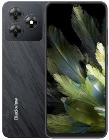 Blackview Wave 8 4G Android 14 Smartphone ohne Vertrag, 12GB+256GB (2TB Externer SD), 6,56'' HD+ Bildschirm (Augenkomfort-Modus), 13MP+8MP, Dual-SIM Handy, Smart-K Box Lautsprecher, GPS Schwarz