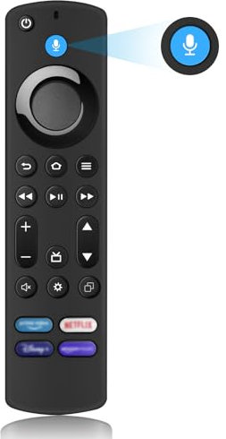 Glitfix Ersatz-Sprachfernbedienung (4 Gen) Kompatibel mit AMZ Fir-e TV Stick 2 und 3 Gen, Fir-e Stick 4K, 4K Max, Lite, HD, Fir-es TV Cube 2nd und 3rd Gen, mit Bluetooth und 4 Abkürzungsschlüssel