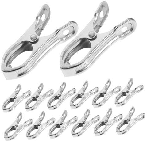 ibasenice 40 Pinzas de Acero Inoxidable para Invernadero, Reutilizables Fijación Segura, para Película y Malla de Sombreo en Jardinería